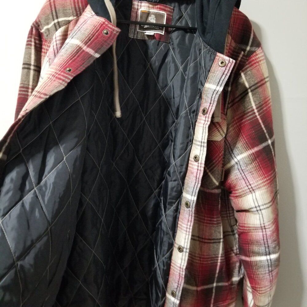 Legendary Outfitters Plaid Flannel Hooded Jacket Snap Front Men's XL - Picture 7 of 8